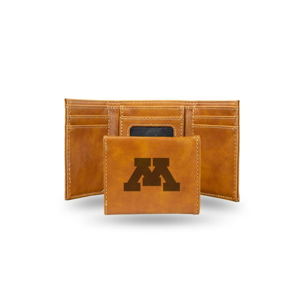 Brown Rico NCAA Mens NCAA Tri-Fold Leather Wallet Brown Rico NCAA Mens NCAA Tri-Fold Leather Wallet